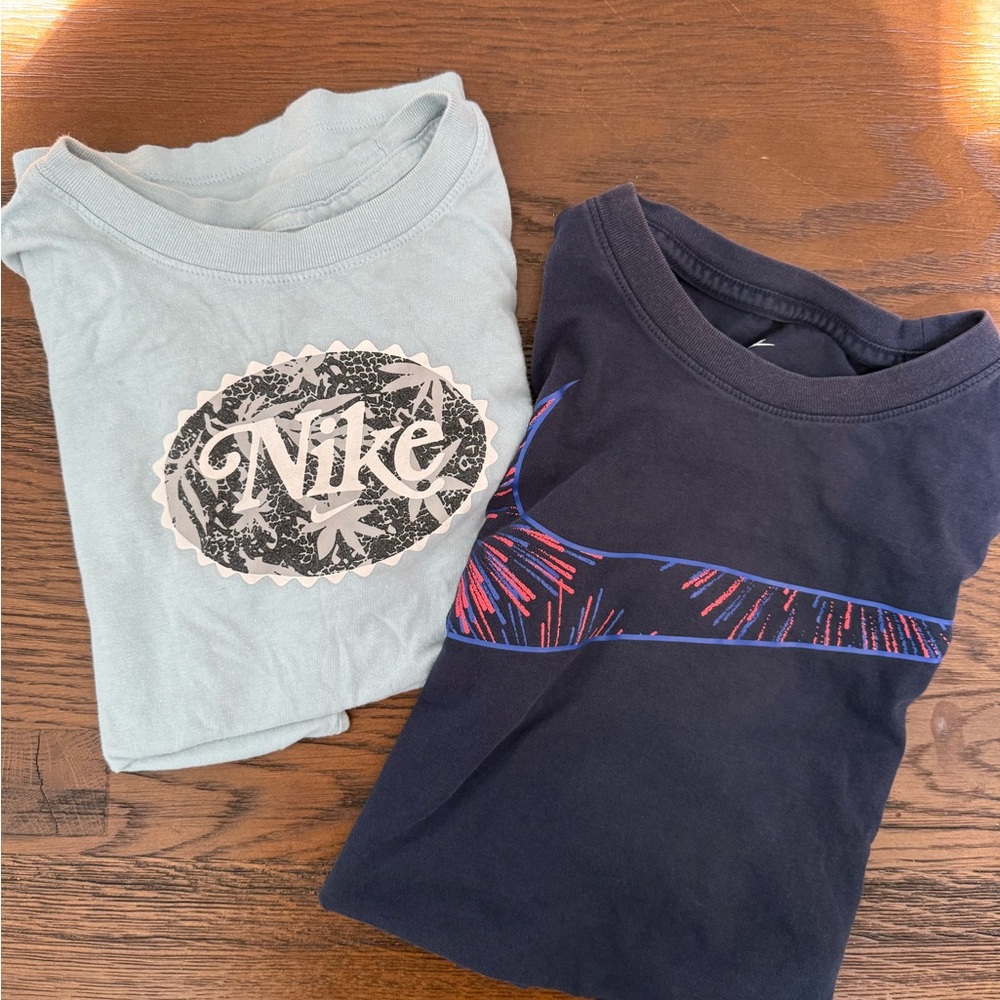 Nike Kids' Teal and Navy Graphic Tees